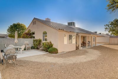 Exterior view of Monarch Group Home with patio area