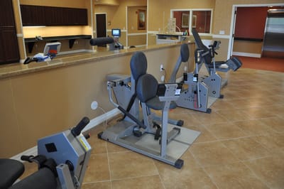 Interior view of fitness equipment in a health center