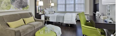 Cozy resident room with modern furnishings
