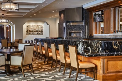 Elegant dining room with stylish seating and decor
