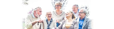 Group of happy seniors enjoying time outdoors