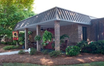 Exterior view of the facility's entrance