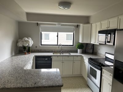 Modern kitchen with appliances and decor