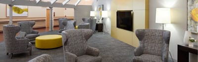 Interior lounge area with modern furniture
