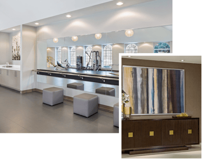 Modern fitness area with exercise equipment