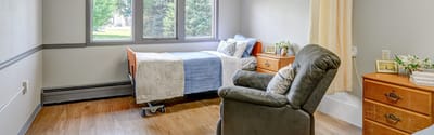 Comfortable private resident room with a view