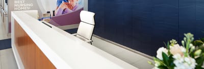 Reception area in a nursing home facility