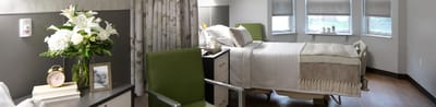 Cozy interior view of a resident room with flowers