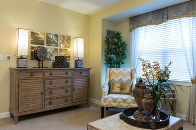 Bright and welcoming interior living space with decor