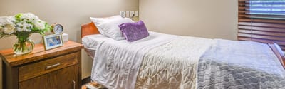 Cozy private resident room with flowers and decor
