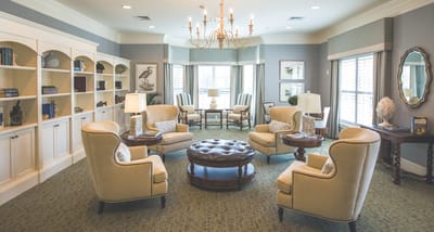Bright common area with comfortable seating