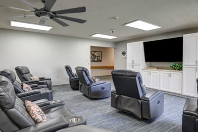 Comfortable seating area in a common room.