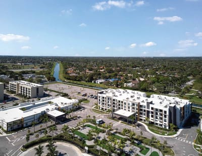 Aerial view of the facility and surroundings.