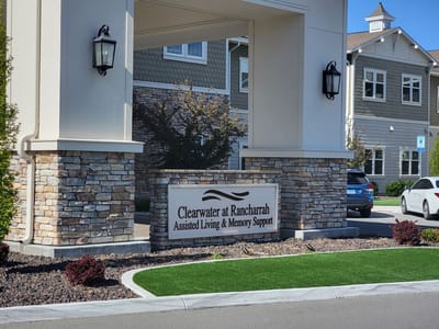 Exterior shot of Clearwater at Rancharrah sign