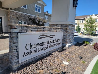 Exterior view of Clearwater at Rancharrah sign