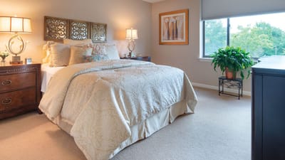 Cozy bedroom in a senior living facility