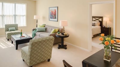 Cozy living room setting with bright decor