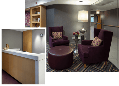 Inviting lobby area with comfortable seating and decor