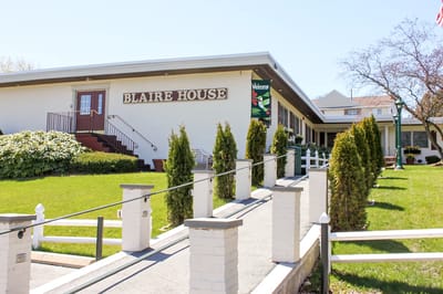 Exterior view of Blaire House with landscaping