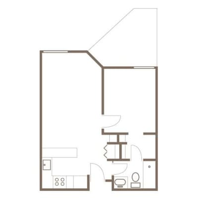 Architectural floor plan of a resident unit