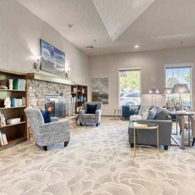 Cozy common area with comfortable seating and decor