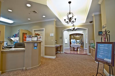 Interior view of a welcoming entrance lobby