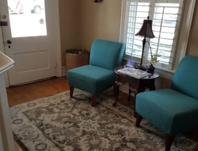 Cozy seating area in a facility lobby