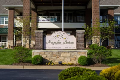 Exterior view of Magnolia Springs Lexington sign