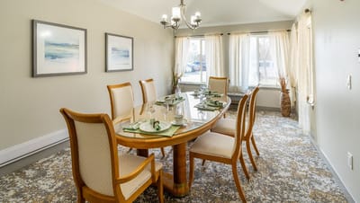 Elegant dining room set for a meal