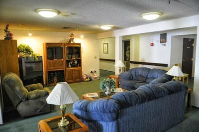 Common area with seating and display furniture