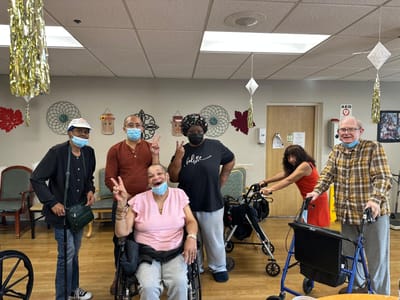 Residents enjoying an activity in a common area