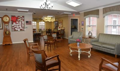 Cozy common area with seating and decor