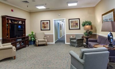 Cozy common area in a senior living facility