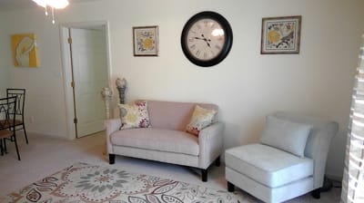 Cozy sitting area in a senior living facility