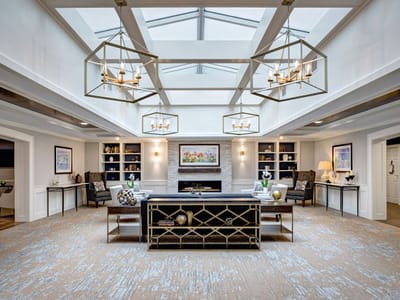 Bright common area with a spacious layout and elegant decor