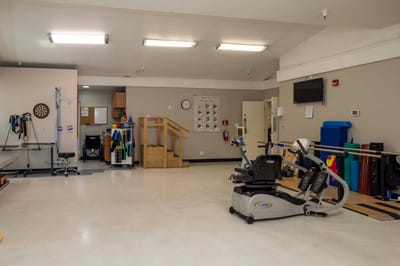 Interior view of a rehabilitation gym space
