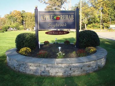 Signage for Apple Rehab facility in Saybrook.