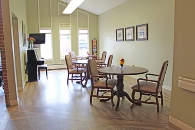 Common area with tables and chairs