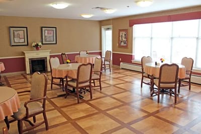 Dining area with tables and chairs