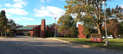 Exterior view of Alverno Senior Care Community building