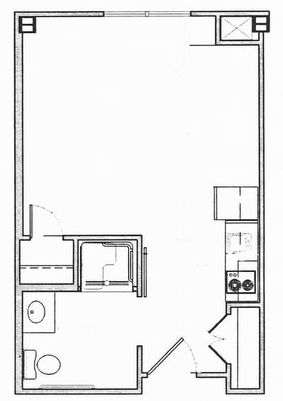 Architectural floor plan of a unit layout