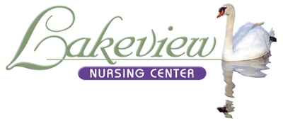 Logo of Lakeview Nursing Center featuring a swan