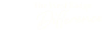 Logo featuring a tree and the phrase 'The West Ridge Difference'