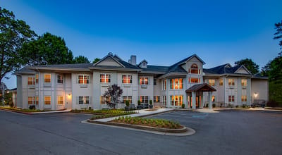 Exterior view of Legacy Ridge at Buckhead during twilight