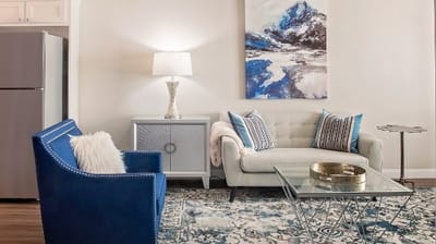 Stylish lounge area with modern decor