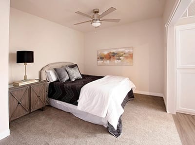 Cozy private room with a bed and decor