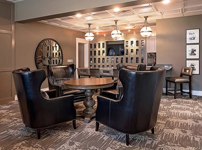 Modern lounge area with comfortable seating