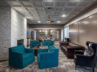 Interior lounge area with comfortable seating