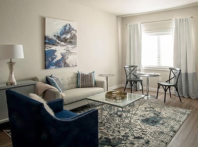 Cozy interior living space with modern decor