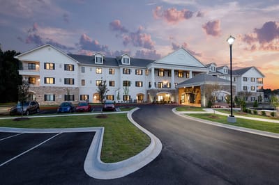 Exterior view of the Grand Village at Clear Creek facility